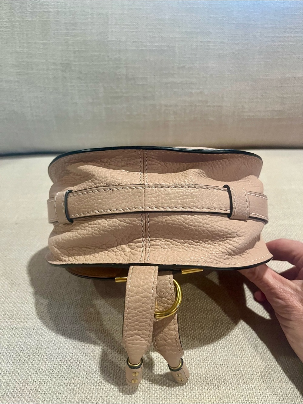 Chloe Marcie Small Pebbled Leather Crossbody in Dusty Pink with dust bag - Picture 11 of 11